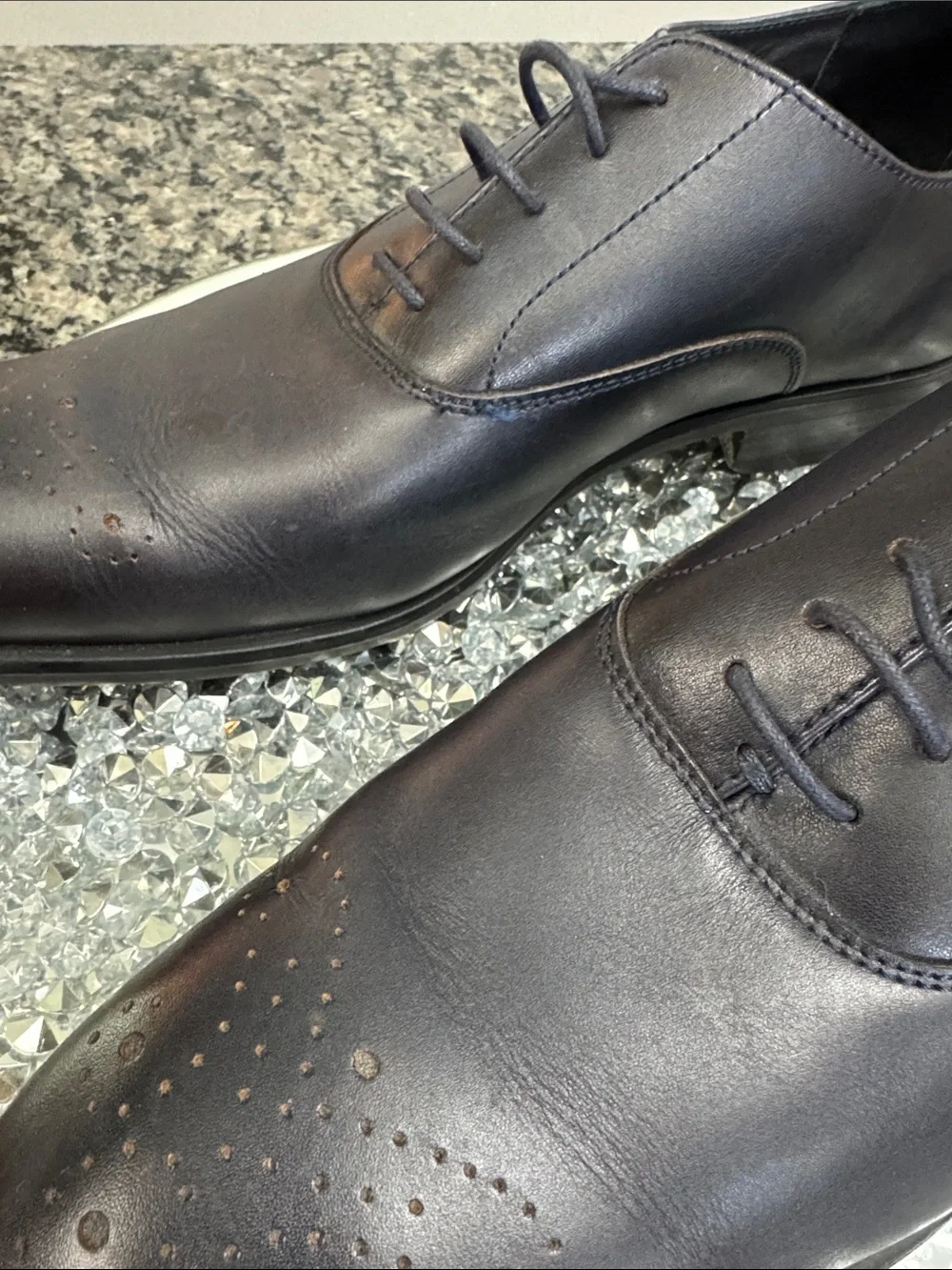 Nordstrom Black Leather Derby Dress Shoes EUC 11